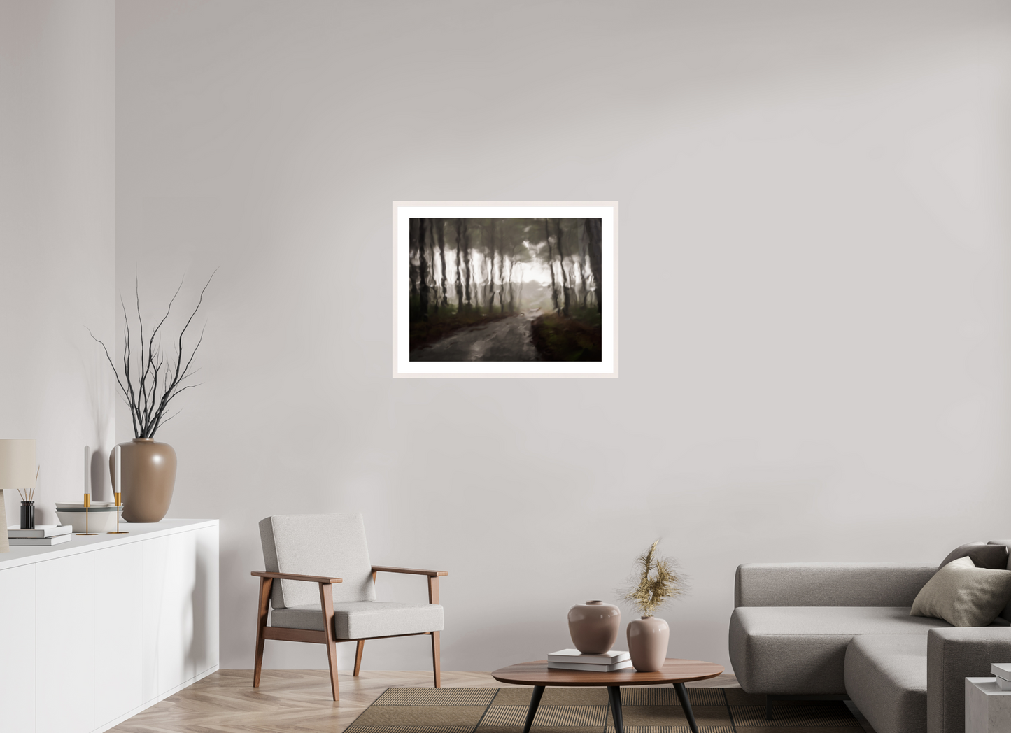 80 x 60 cm, Tirage Fine Art 30×40 cm — Passe-partout — Cadre A travers les gouttes