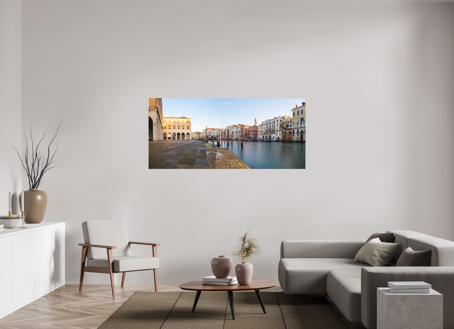 177 x 80 cm, Impression directe couleur ou noir et blanc sur plaque d'aluminium (Solidité-Durabilité) Venise au fil du temps - Lumière sur le Grand Canal