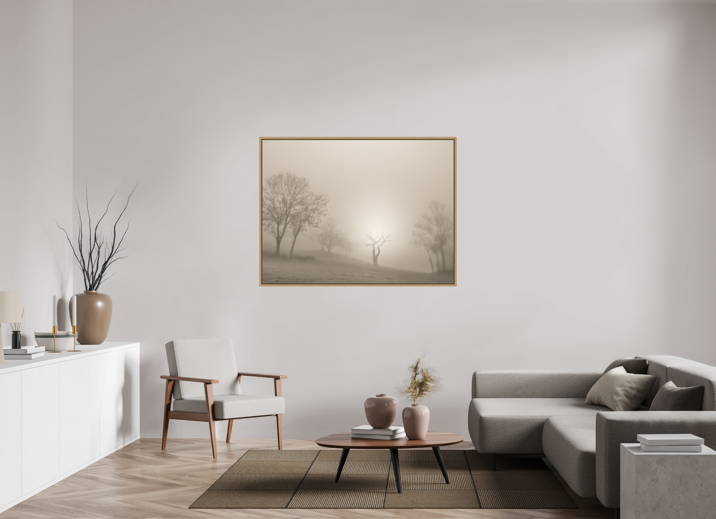 140 x 105 cm, Impression sur support rigide (Forex) avec cadre élégant type “caisse américaine” L'ancêtre