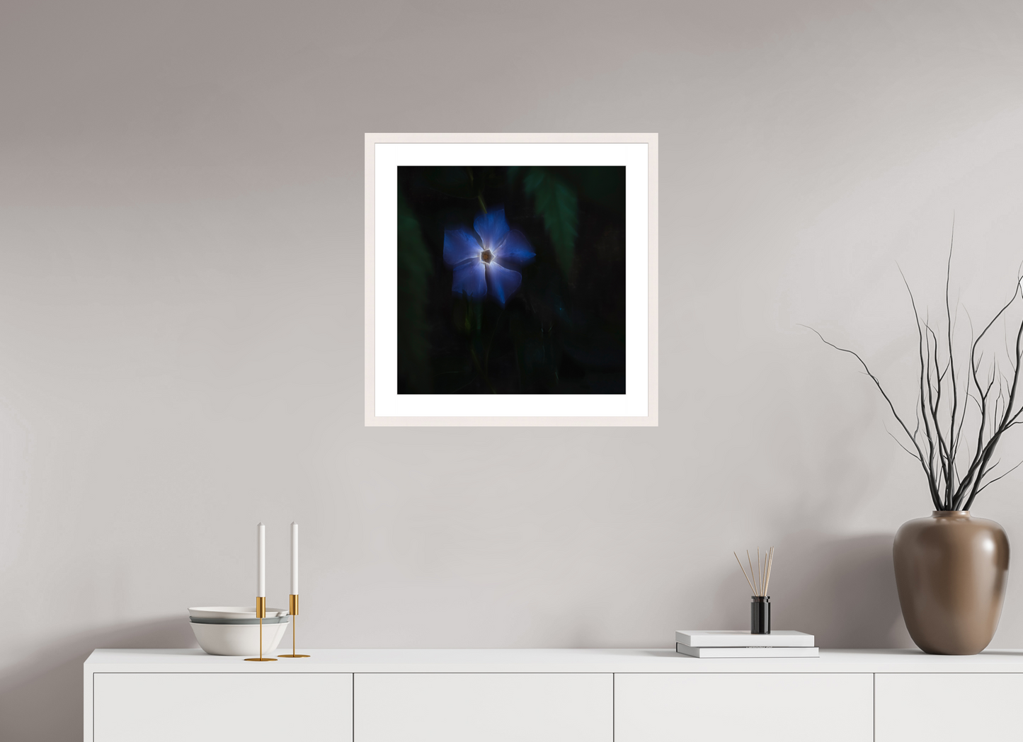 50 x 50 cm, Tirage Fine Art 30×40 cm — Passe-partout — Cadre Pervenche