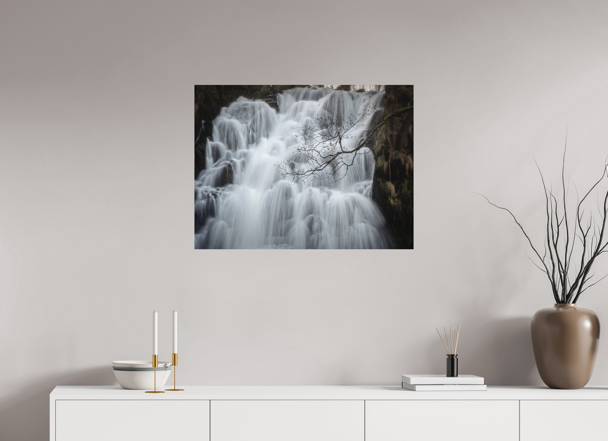 80 x 60 cm, 1- Tirage papier satiné couleur Waterfall #1 - Cascade #1