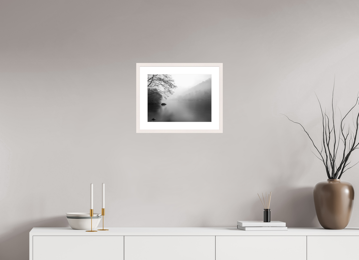 40 x 30 cm, Tirage Fine Art 30×40 cm — Passe-partout — Cadre Calme hivernal | Décoration Murale Nature