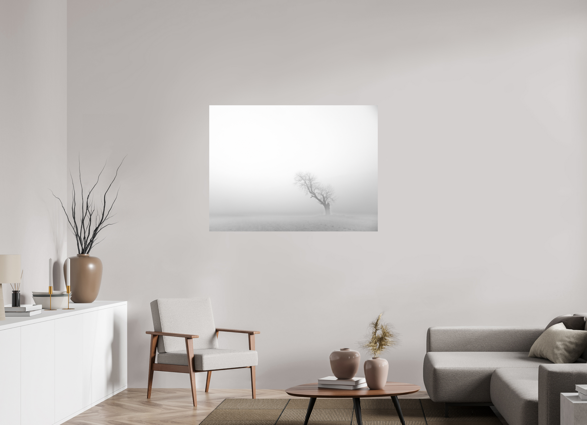 120 x 90 cm, 2- Tirage papier mat noir et blanc Winter #7 - Hiver #7 Poster Photo Artistique pour Décoration Murale