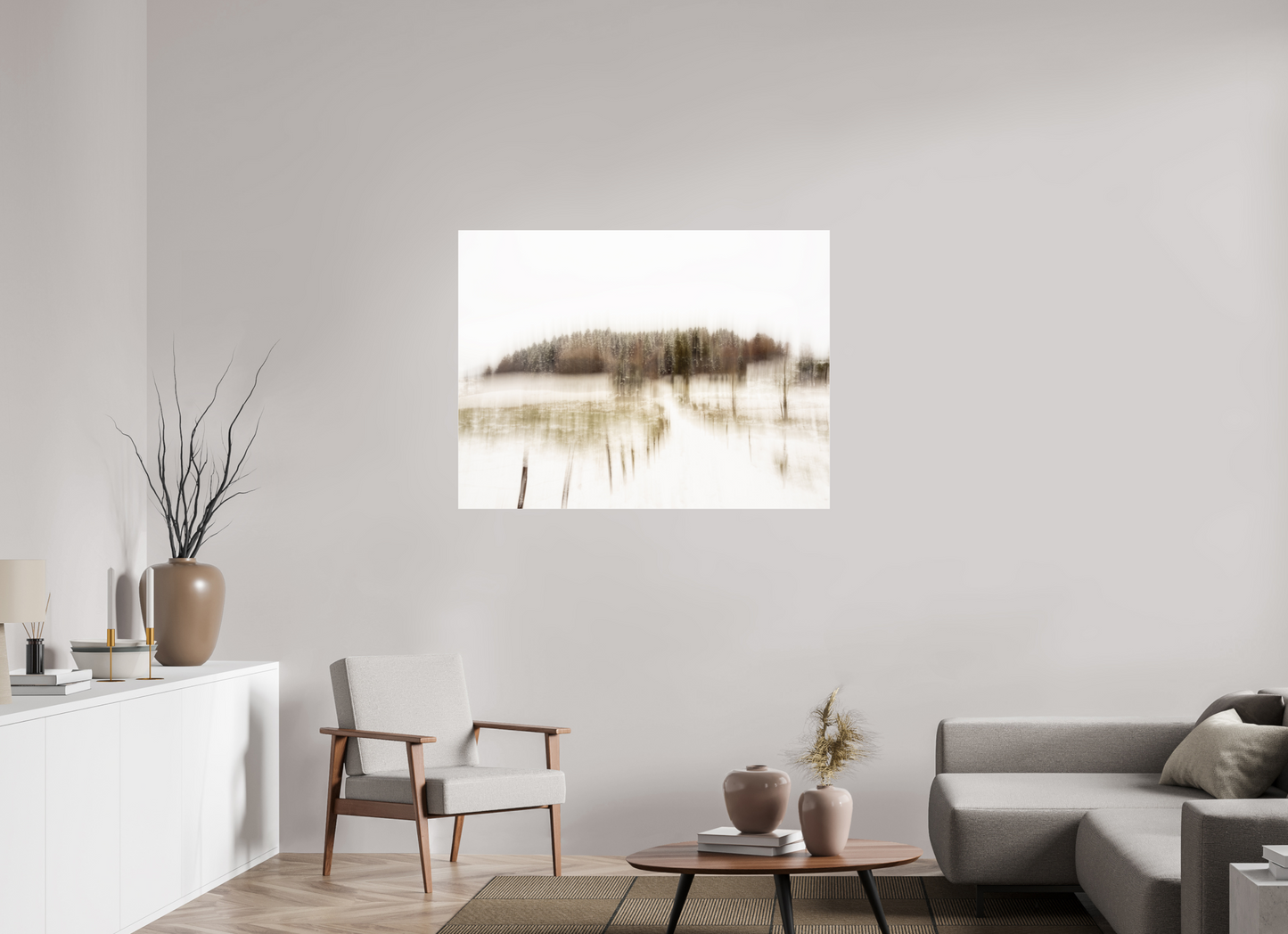 120 x 90 cm, Tirage couleur sur support solide en aluminium, recouvert d’une protection transparente (plexiglas). Envie d'hiver