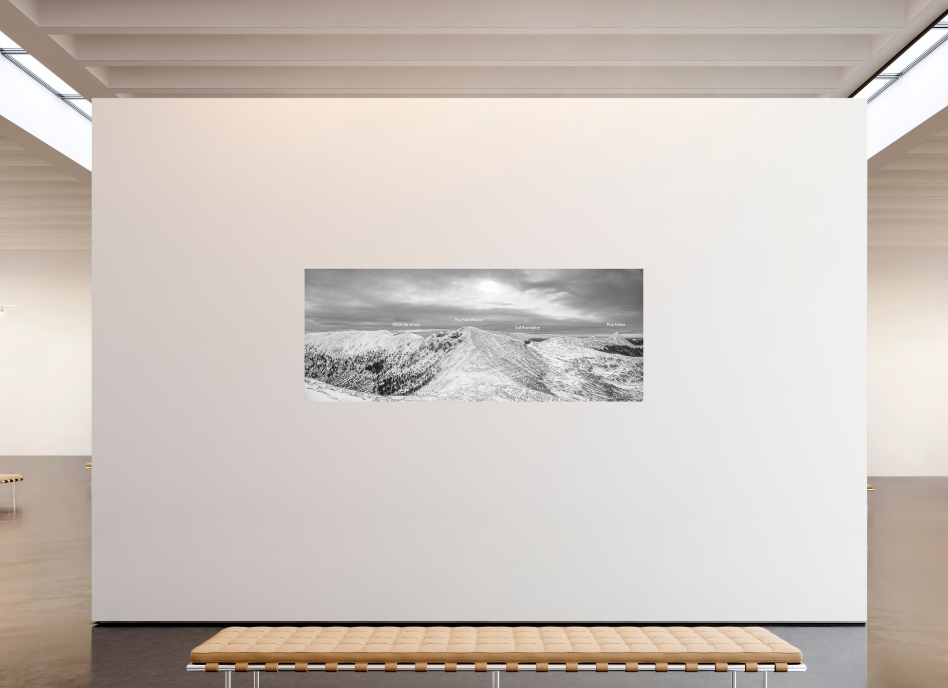 229,7 x 90 cm, 2- Tirage papier mat noir et blanc Mountains #3 - Montagne #3 Photographie paysage montagne hivernal en noir et blanc