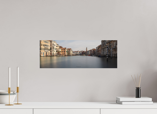 55,4 x 20 cm, Impression directe couleur ou noir et blanc sur plaque d'aluminium (Solidité-Durabilité) Venise dorée, le Grand Canal dans la lumière éternelle