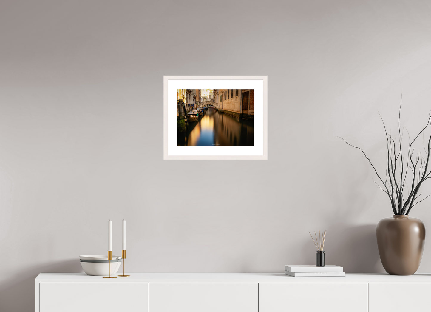 40 x 30 cm, Tirage Fine Art 30×40 cm — Passe-partout — Cadre Venise à l'aube
