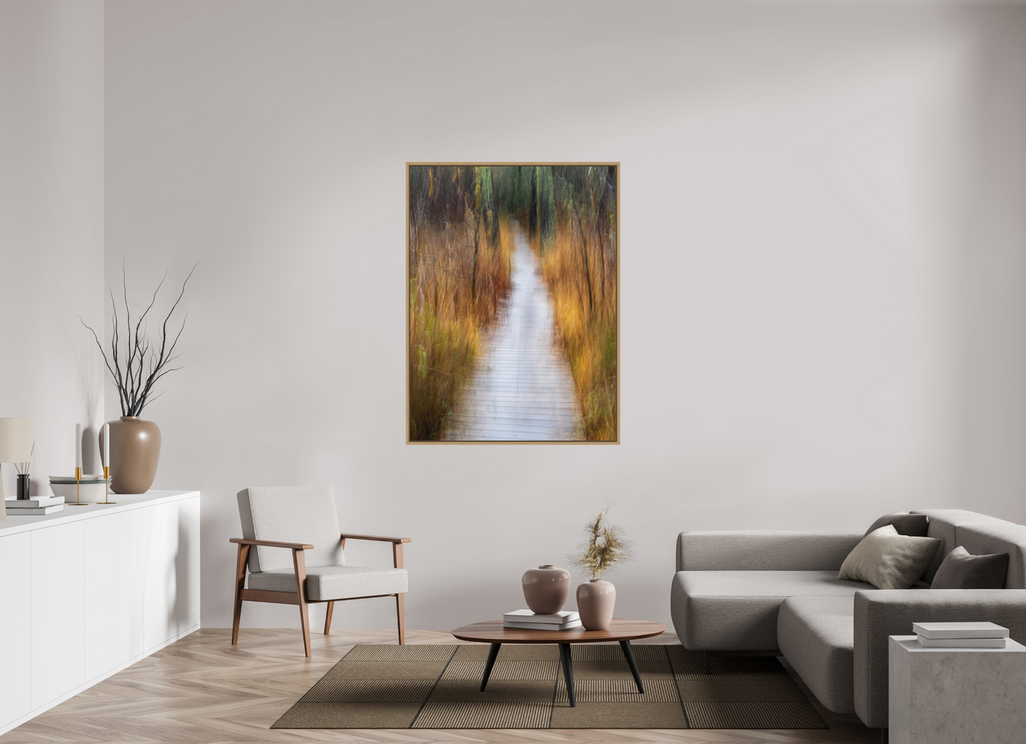 105 x 140 cm, Impression sur support rigide (Forex) avec cadre élégant type “caisse américaine” Que verrons nous là-bas ?