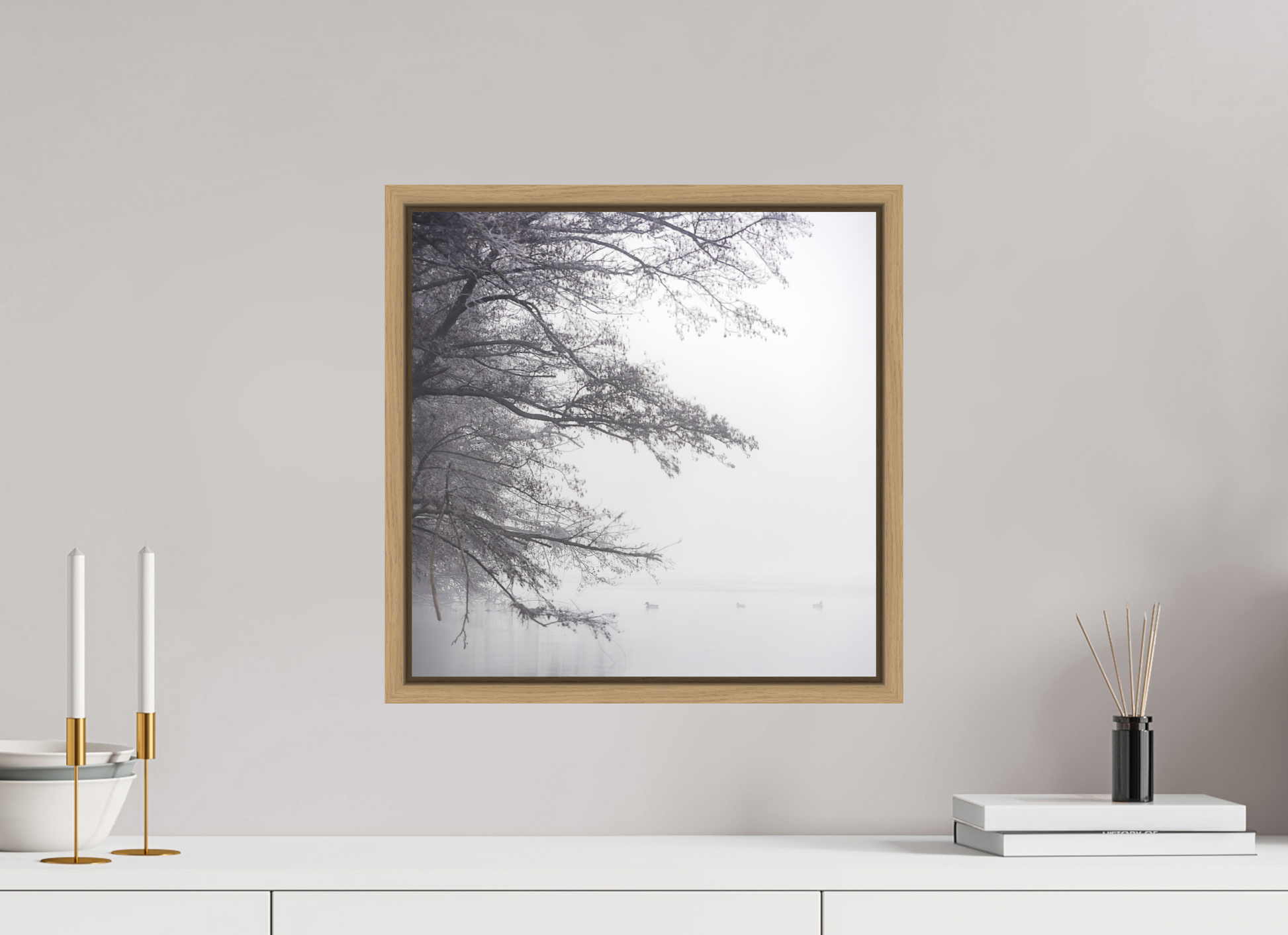 40 x 40 cm, 9- Impression sur forex + encadrement caisse américaine Winter #18 - Hiver #18
