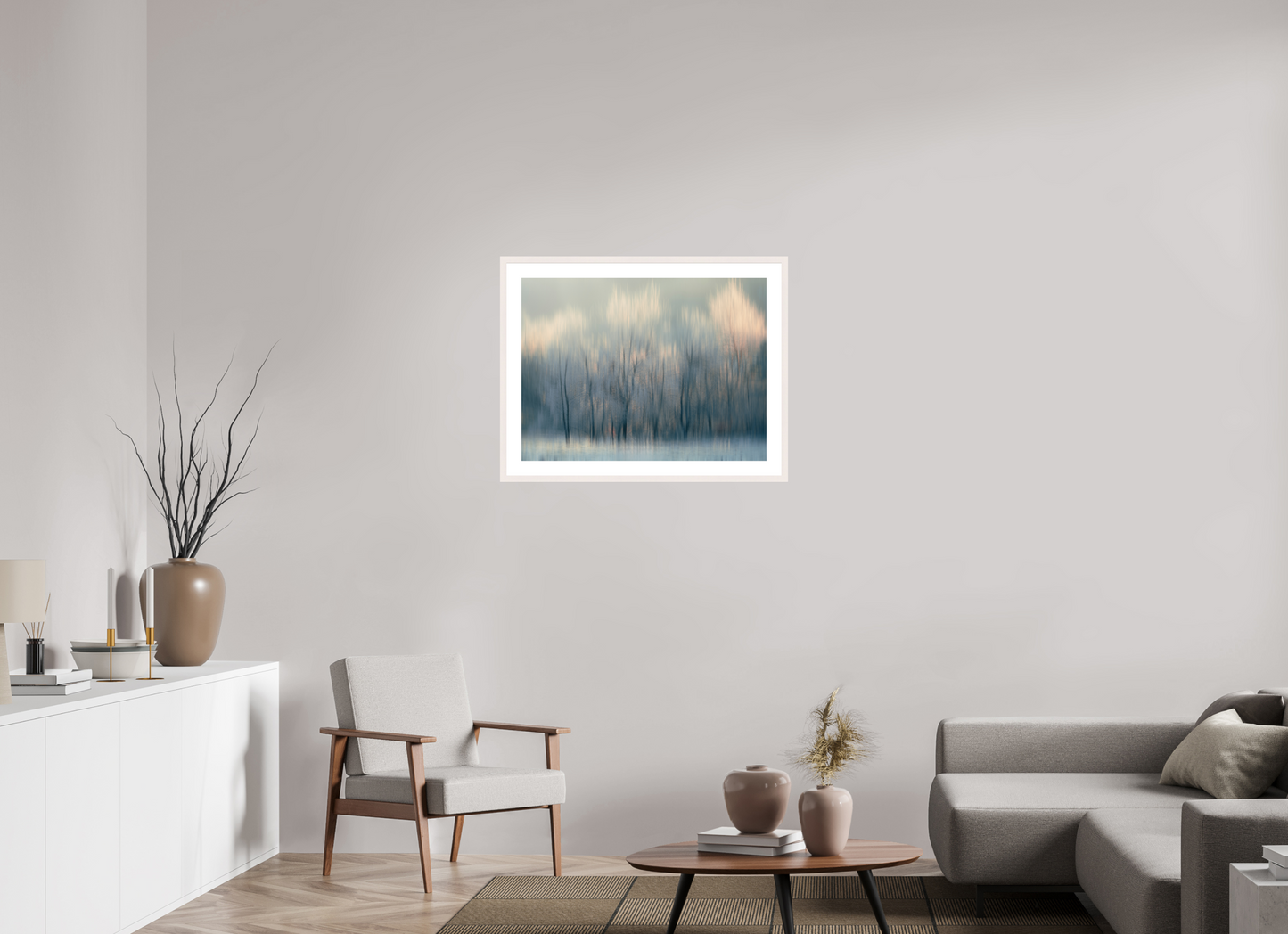 80 x 60 cm, Tirage Fine Art 30×40 cm — Passe-partout — Cadre Effleurés par la lumière