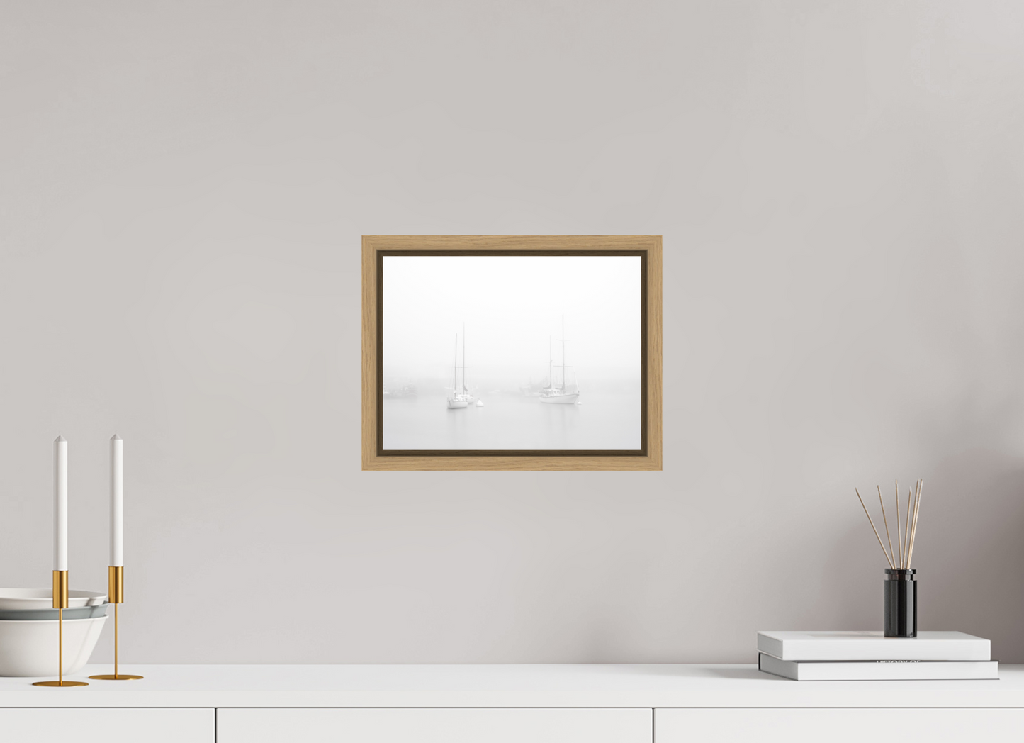 28 x 21 cm, 9- Impression sur forex + encadrement caisse américaine Sérénité Marine – Photo Murale