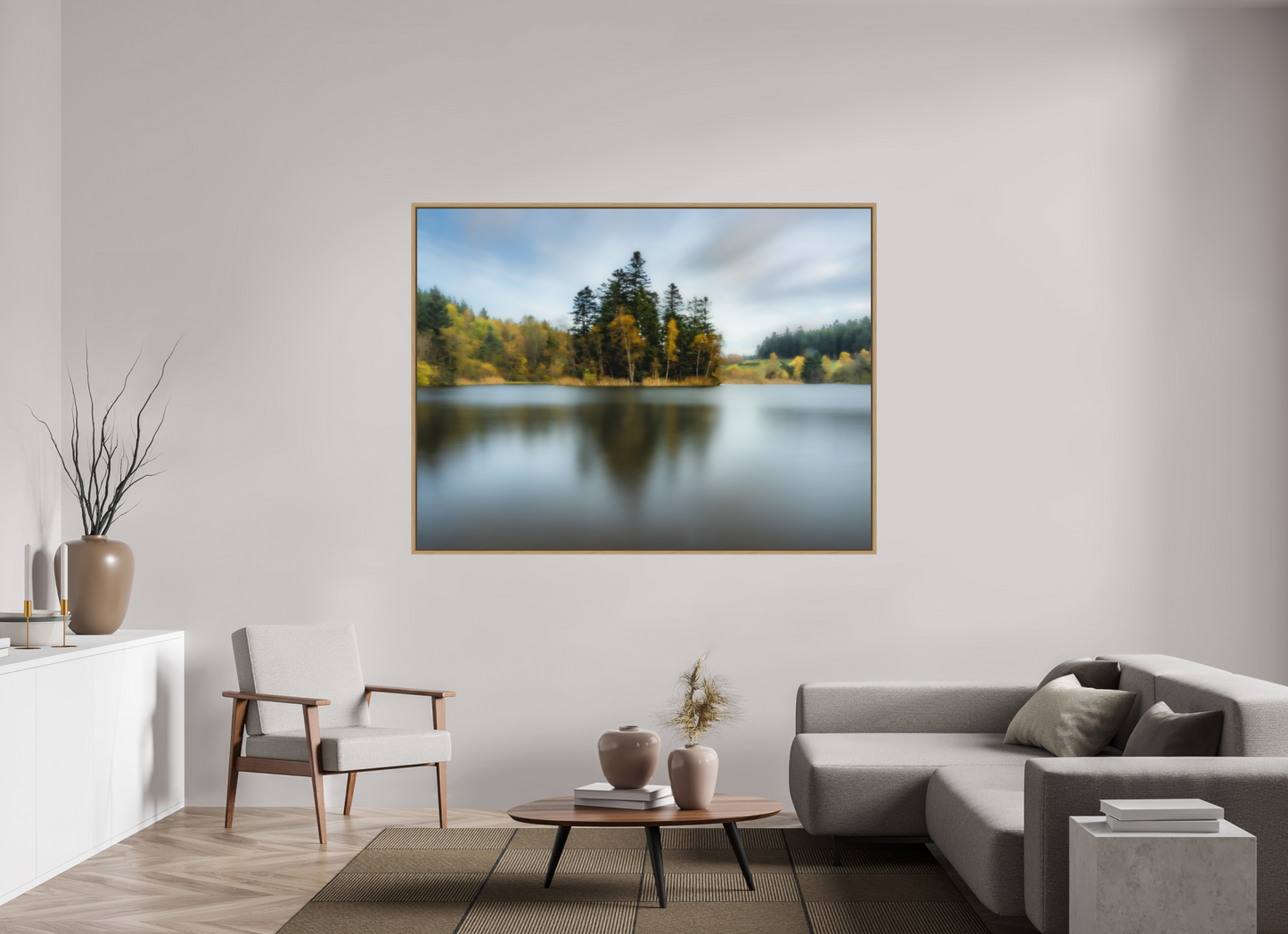 180 x 135 cm, Impression sur support rigide (Forex) avec cadre élégant type “caisse américaine” Jour de grand vent