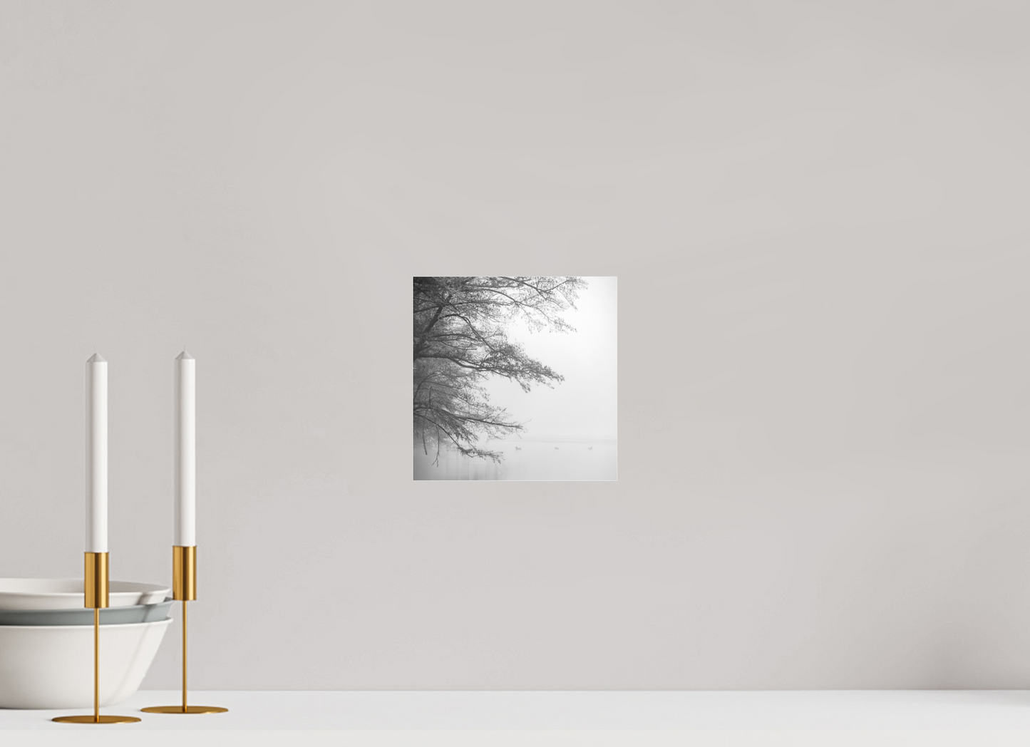 20 x 20 cm, 8- Tirage noir et blanc collé sur Alu Dibond + plexiglass + système de fixation Winter #18 - Hiver #18