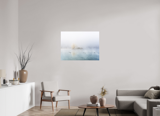 100 x 75 cm, Impression directe couleur ou noir et blanc sur plaque d'aluminium (Solidité-Durabilité) Procession hivernale