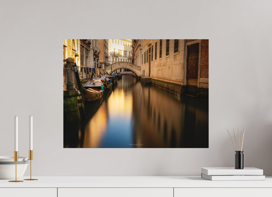60 x 45 cm, Impression directe couleur ou noir et blanc sur plaque d'aluminium (Solidité-Durabilité) Venise à l'aube