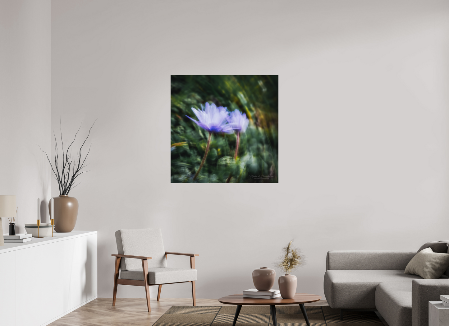 100 x 100 cm, Impression directe couleur ou noir et blanc sur plaque d'aluminium (Solidité-Durabilité) Le vent nous anime