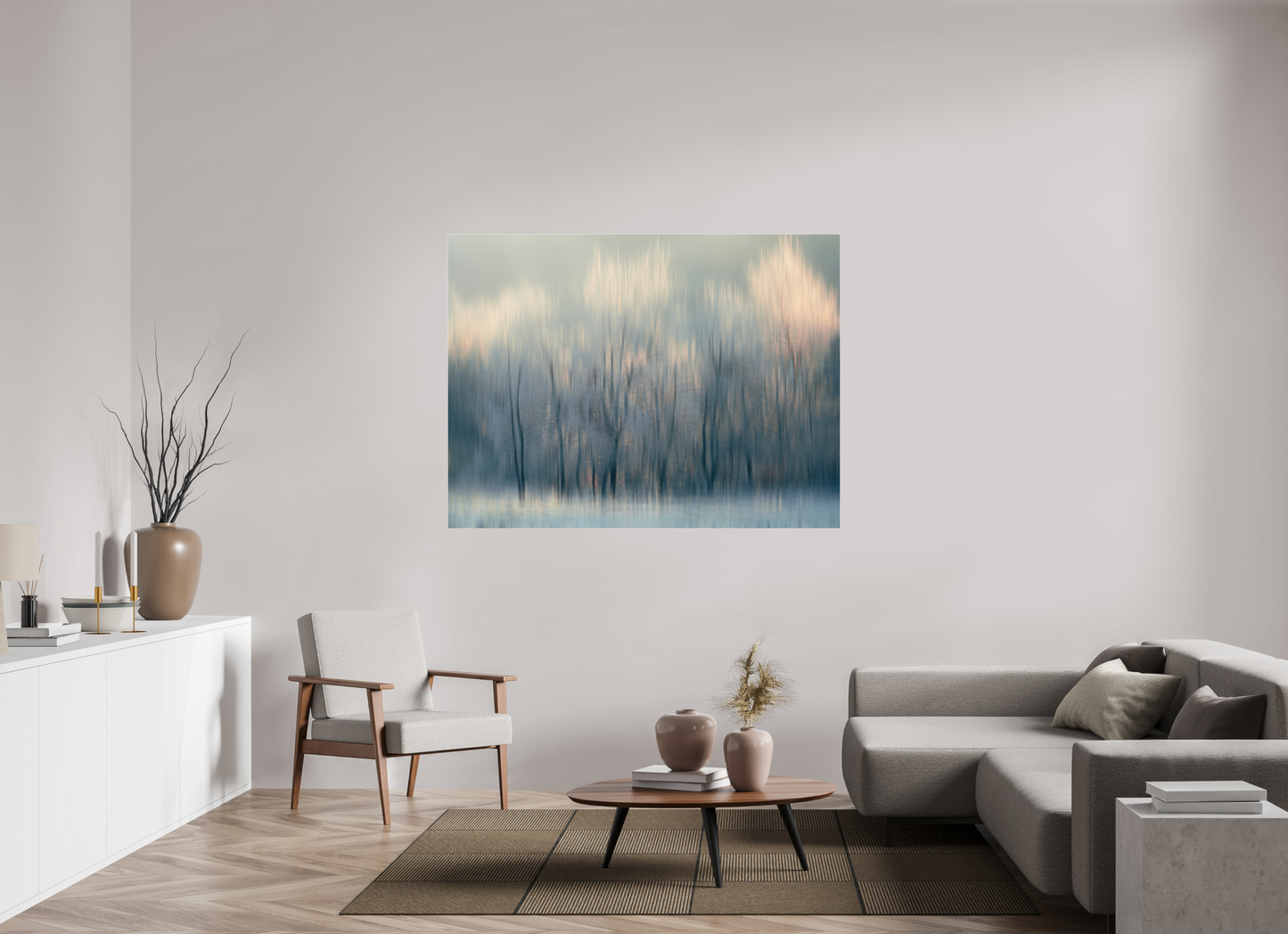 160 x 120 cm, Tirage couleur sur support solide en aluminium, recouvert d’une protection transparente (plexiglas). Effleurés par la lumière