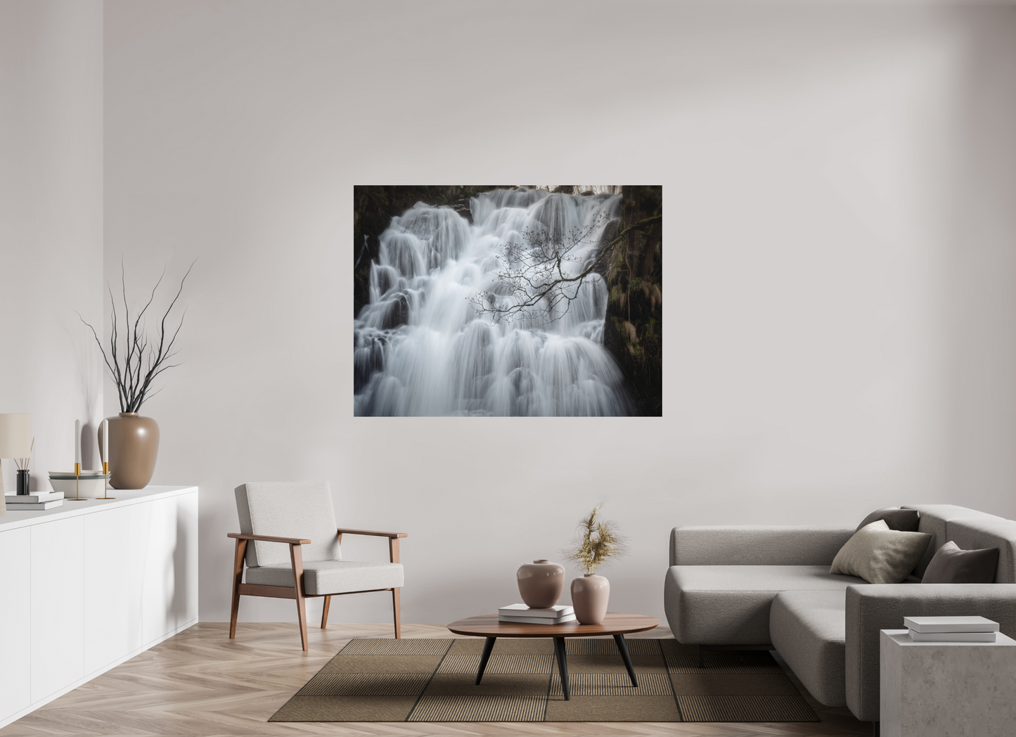 160 x 120 cm, 1- Tirage papier satiné couleur Waterfall #1 - Cascade #1 Poster Photo Artistique pour Décoration Murale