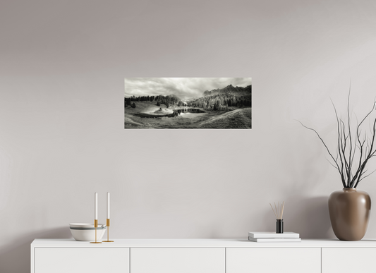 74,5 x 30 cm, Impression directe couleur ou noir et blanc sur plaque d'aluminium (Solidité-Durabilité) Lac miroir Photo Artistique pour Décoration Murale