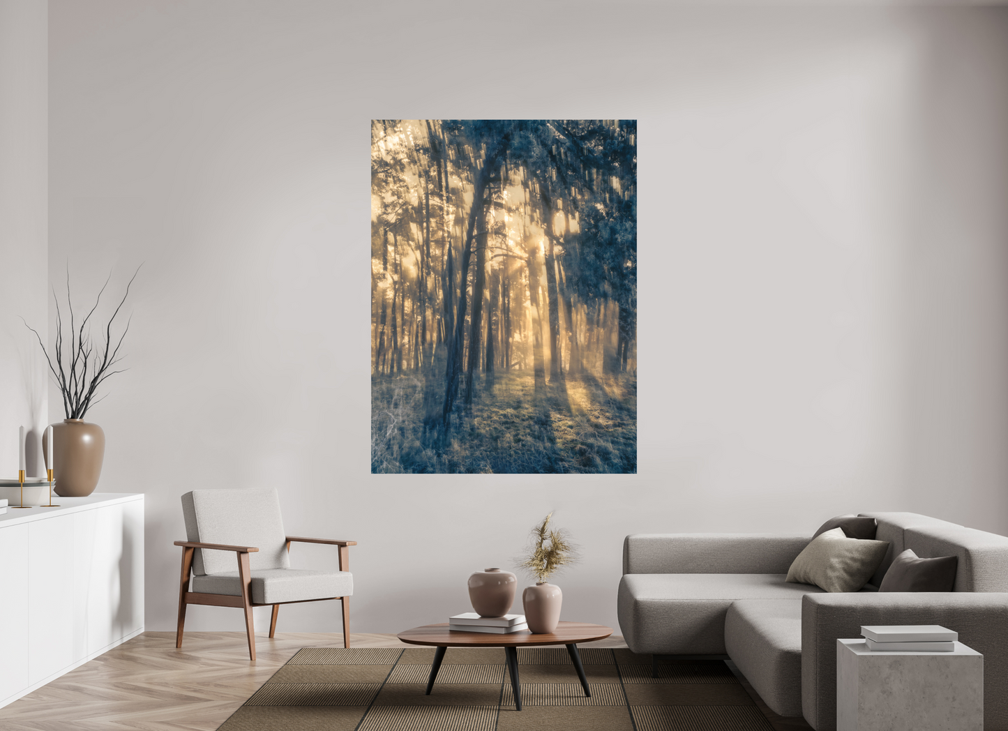 135 x 180 cm, Impression directe couleur ou noir et blanc sur plaque d'aluminium (Solidité-Durabilité) Mystérieuse lumière