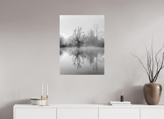 60 x 80 cm, Tirage noir et blanc sur plaque alu, avec une protection en plexiglass (durabilité-profondeur) Reflet