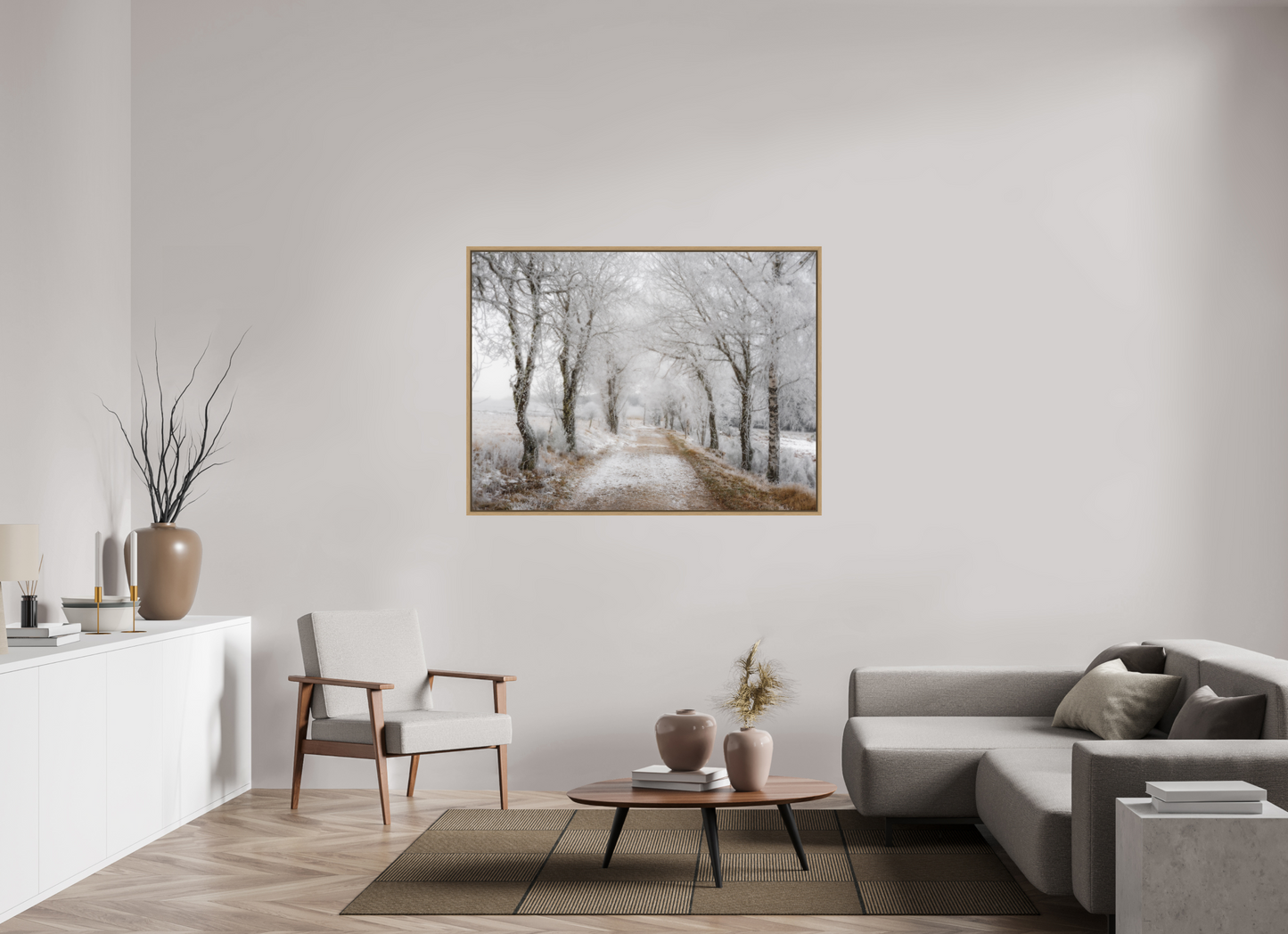 140 x 105 cm, Impression sur support rigide (Forex) avec cadre élégant type “caisse américaine” Tout là-bas