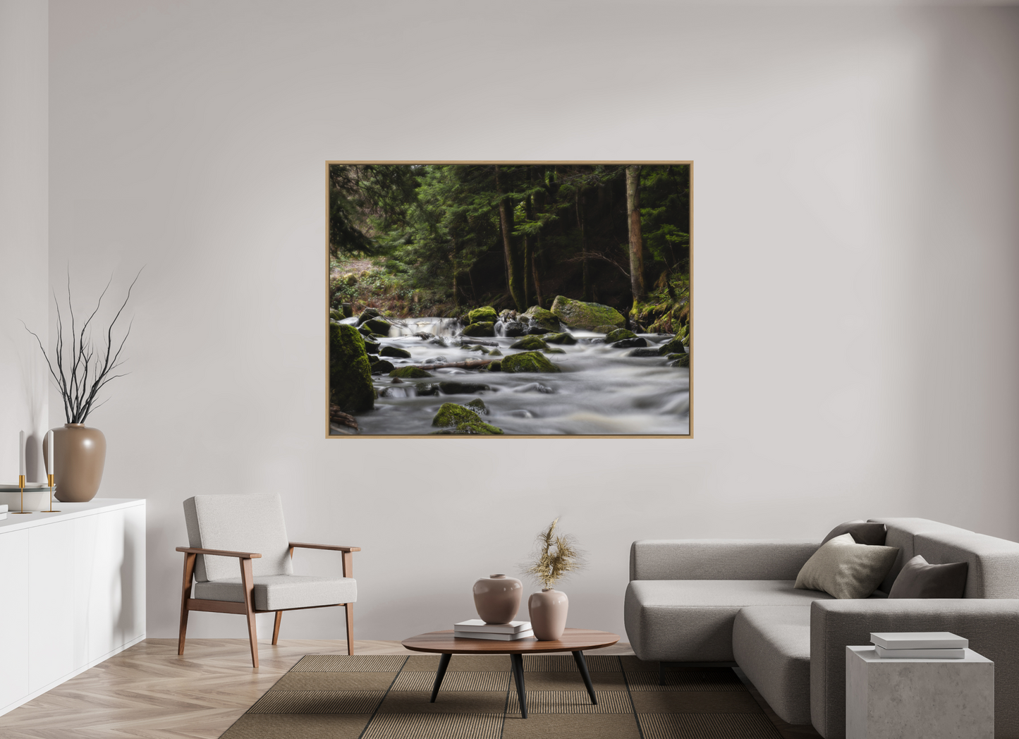 180 x 135 cm, Impression sur support rigide (Forex) avec cadre élégant type “caisse américaine” Retour aux sources-La Semène-Rhône Alpes-France