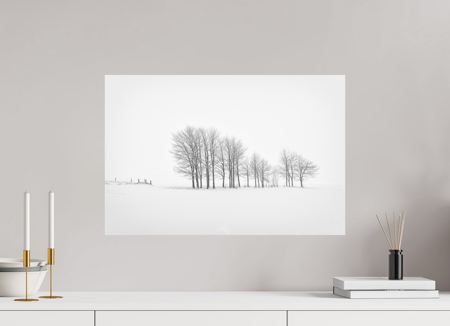 60 x 40 cm, 6- Impression directe couleur ou noir et blanc sur Alu Dibond + système de fixation Winter #4 - Hiver #4