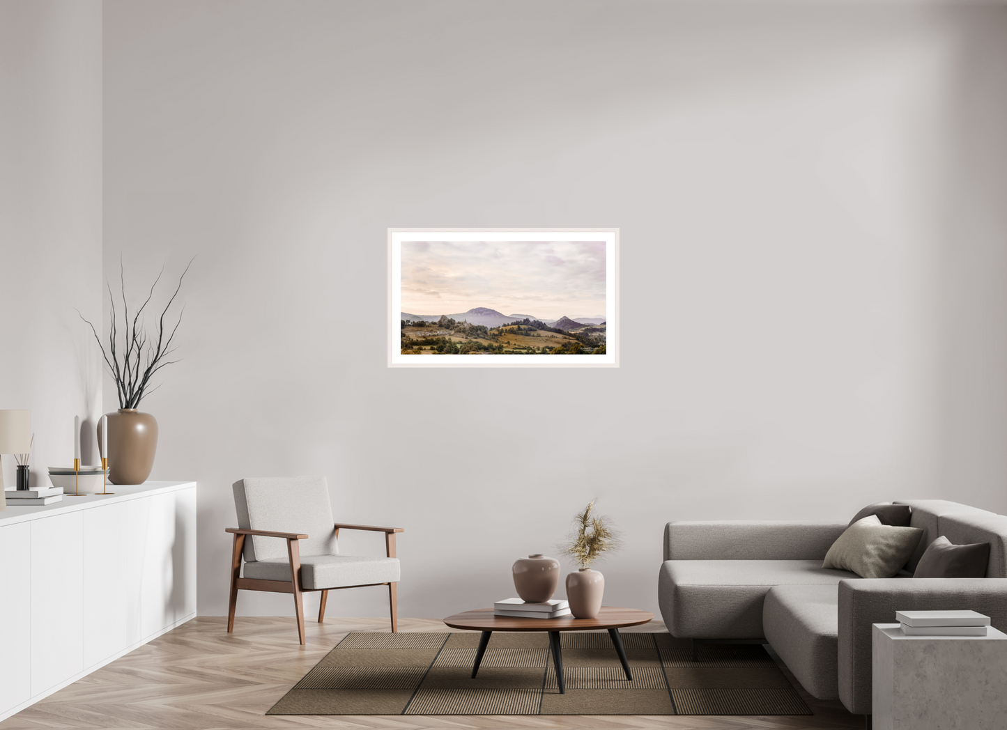 107,9 x 60 cm, Tirage Fine Art 30×40 cm — Passe-partout — Cadre Le village - Queyrières - Haute Loire - Auvergne - France