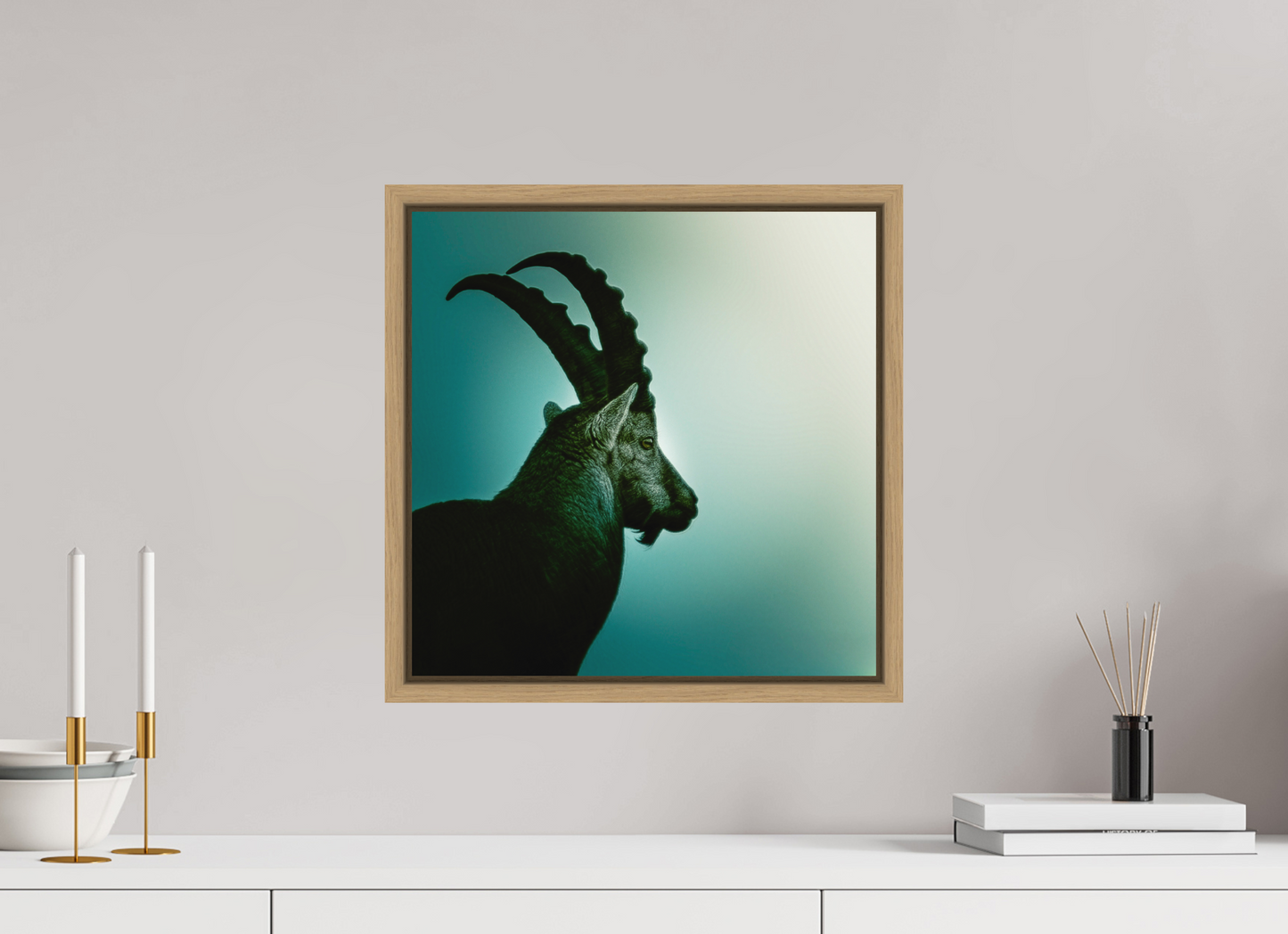 40 x 40 cm, 9- Impression sur forex + encadrement caisse américaine Animal #2