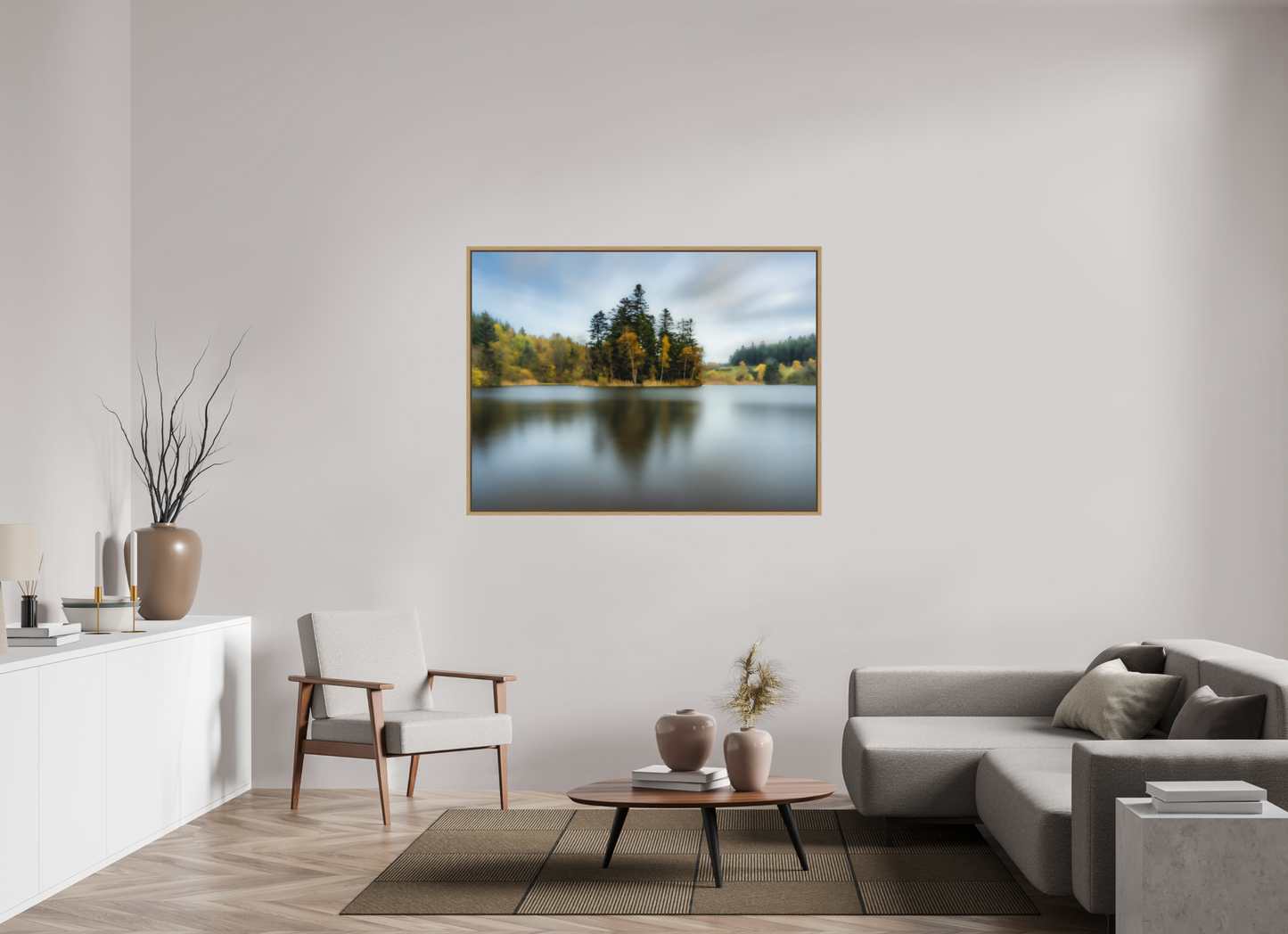 140 x 105 cm, Impression sur support rigide (Forex) avec cadre élégant type “caisse américaine” Jour de grand vent