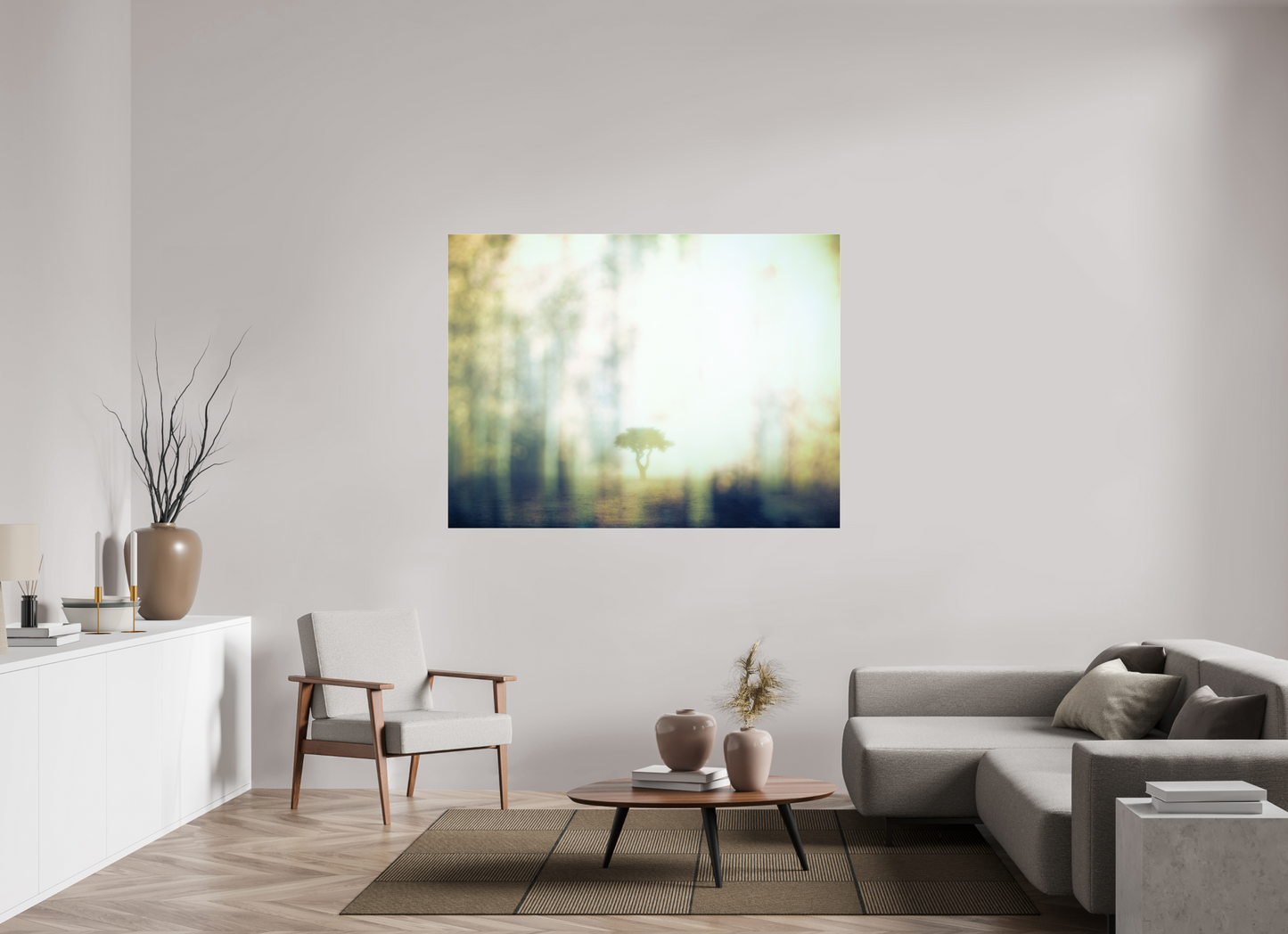 160 x 120 cm, Tirage couleur sur support solide en aluminium, recouvert d’une protection transparente (plexiglas). Seul, là-bas