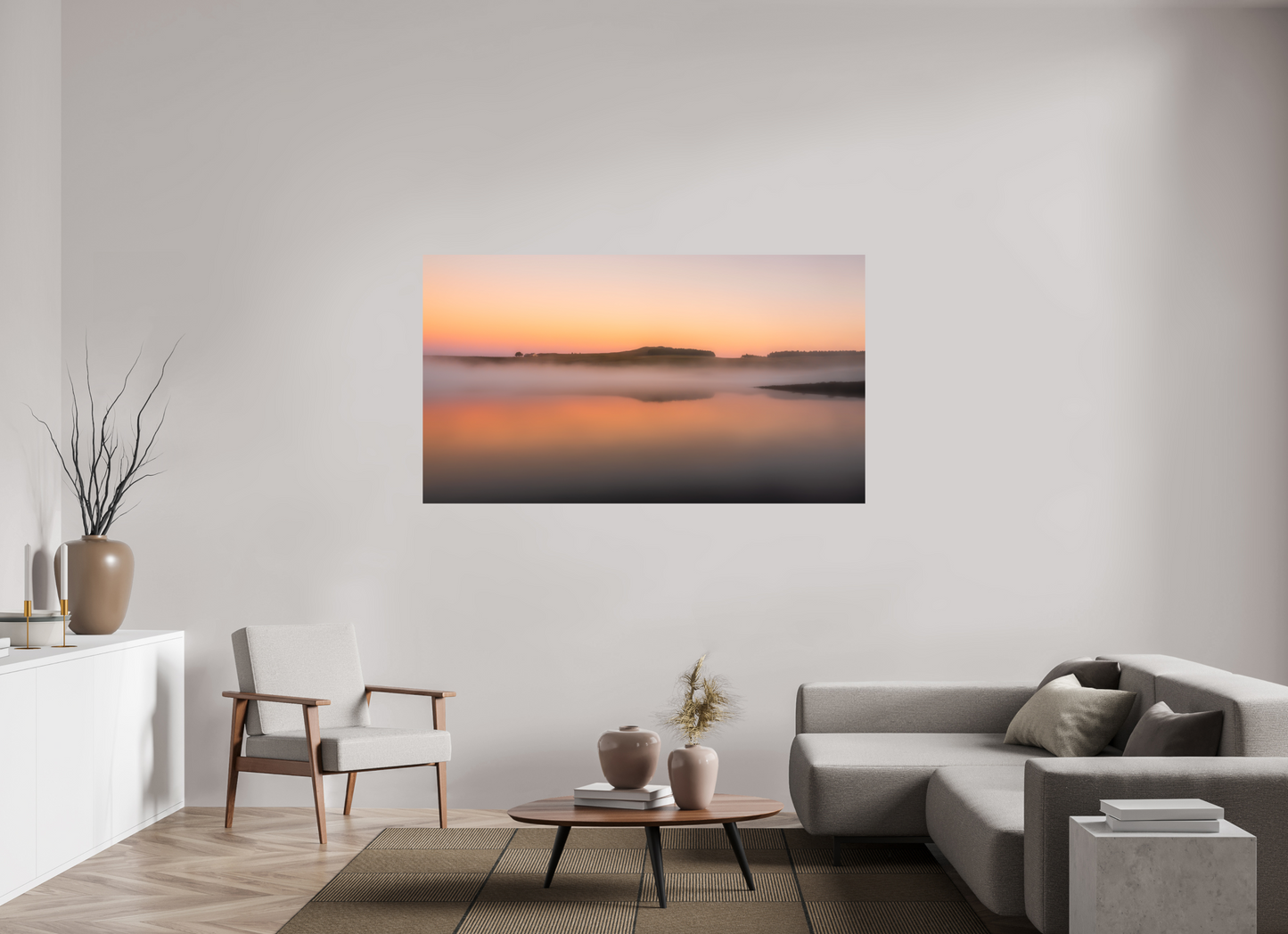 176 x 99 cm, Impression directe couleur ou noir et blanc sur plaque d'aluminium (Solidité-Durabilité) Orangé du matin Photo Artistique pour Décoration Murale