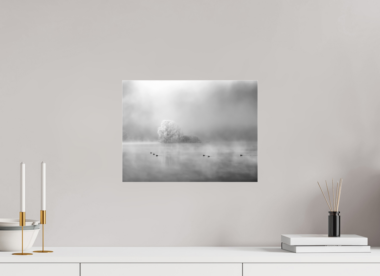 40 x 30 cm, 8- Tirage noir et blanc collé sur Alu Dibond + plexiglass + système de fixation Winter #11 - Hiver #11