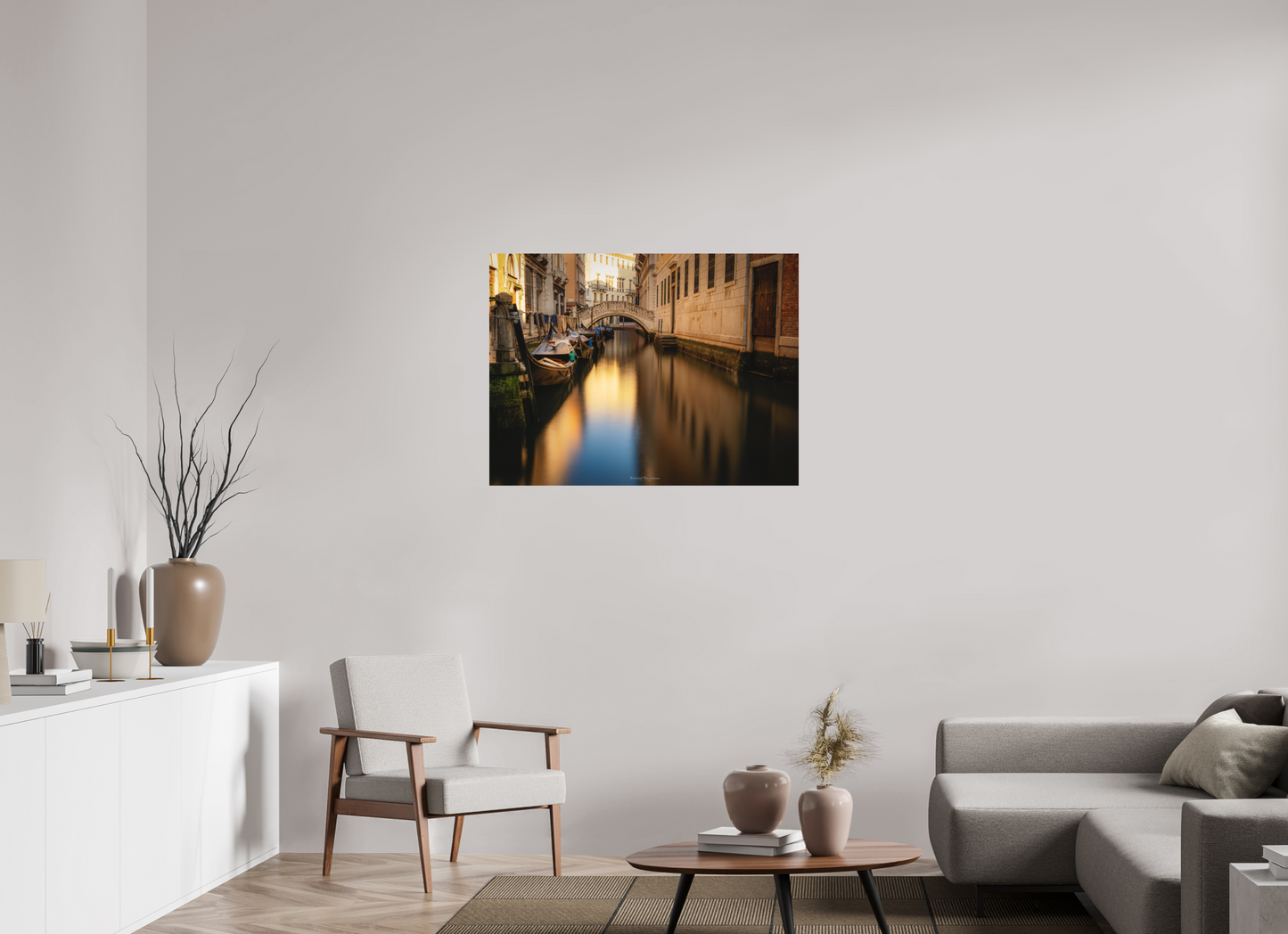 100 x 75 cm, Impression directe couleur ou noir et blanc sur plaque d'aluminium (Solidité-Durabilité) Venise à l'aube