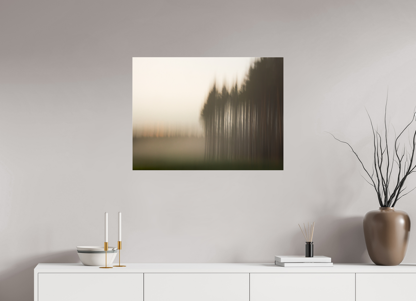 80 x 60 cm, Tirage couleur sur support solide en aluminium, recouvert d’une protection transparente (plexiglas). L'orée du bois