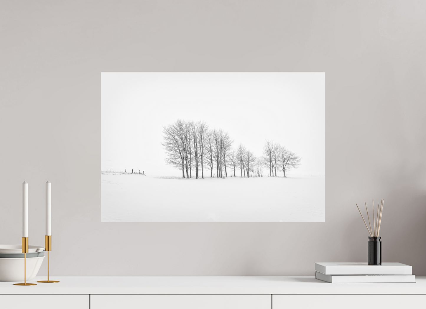 60 x 40 cm, 2- Tirage papier mat noir et blanc Winter #4 - Hiver #4