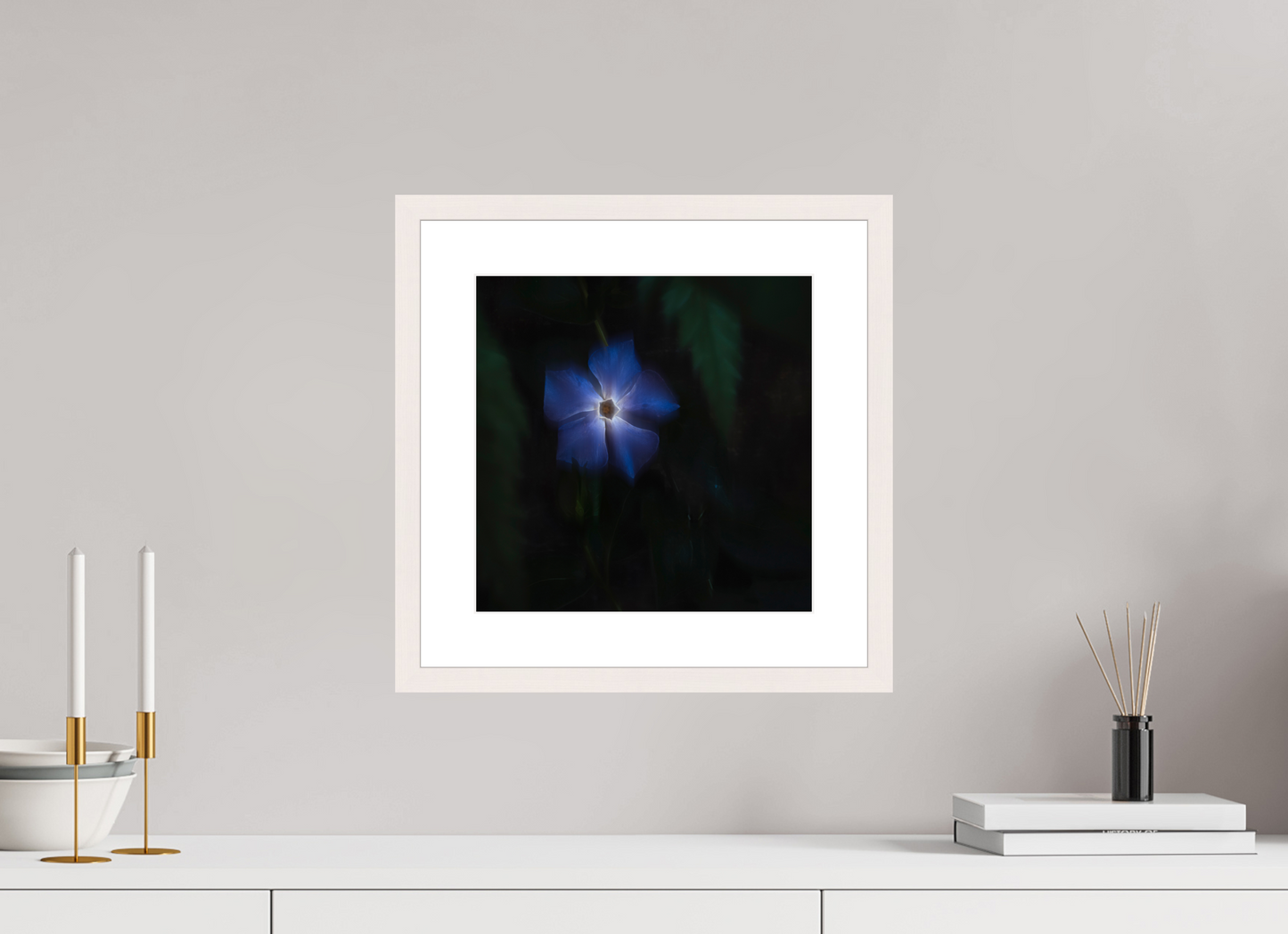 30 x 30 cm, Tirage Fine Art 30×40 cm — Passe-partout — Cadre Pervenche