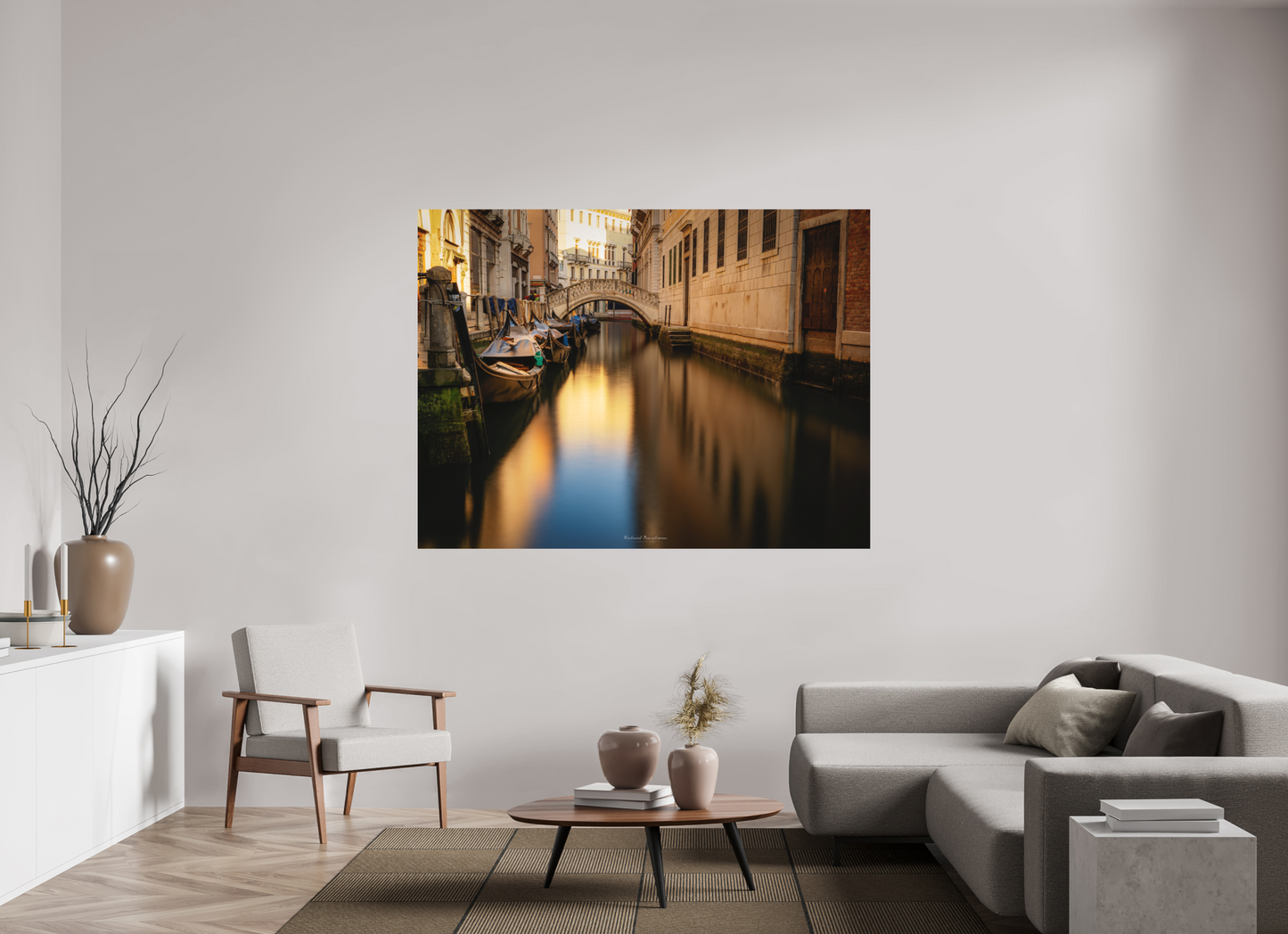 180 x 135 cm, Impression directe couleur ou noir et blanc sur plaque d'aluminium (Solidité-Durabilité) Venise à l'aube