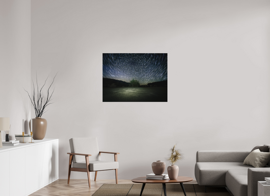 100 x 75 cm, Impression directe couleur ou noir et blanc sur plaque d'aluminium (Solidité-Durabilité) Ainsi s'écoule la nuit