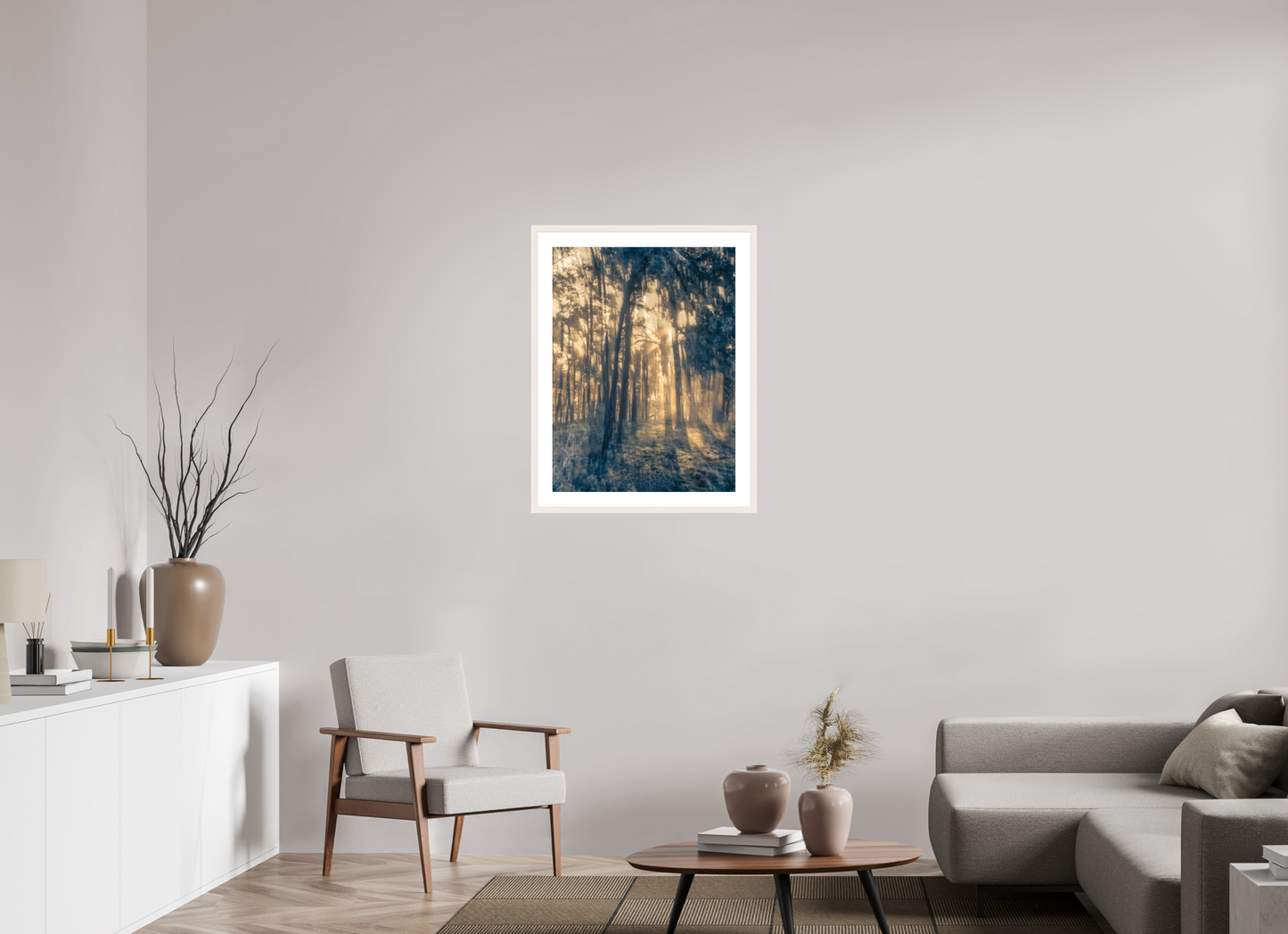 60 x 80 cm, Tirage Fine Art 30×40 cm — Passe-partout — Cadre Mystérieuse lumière