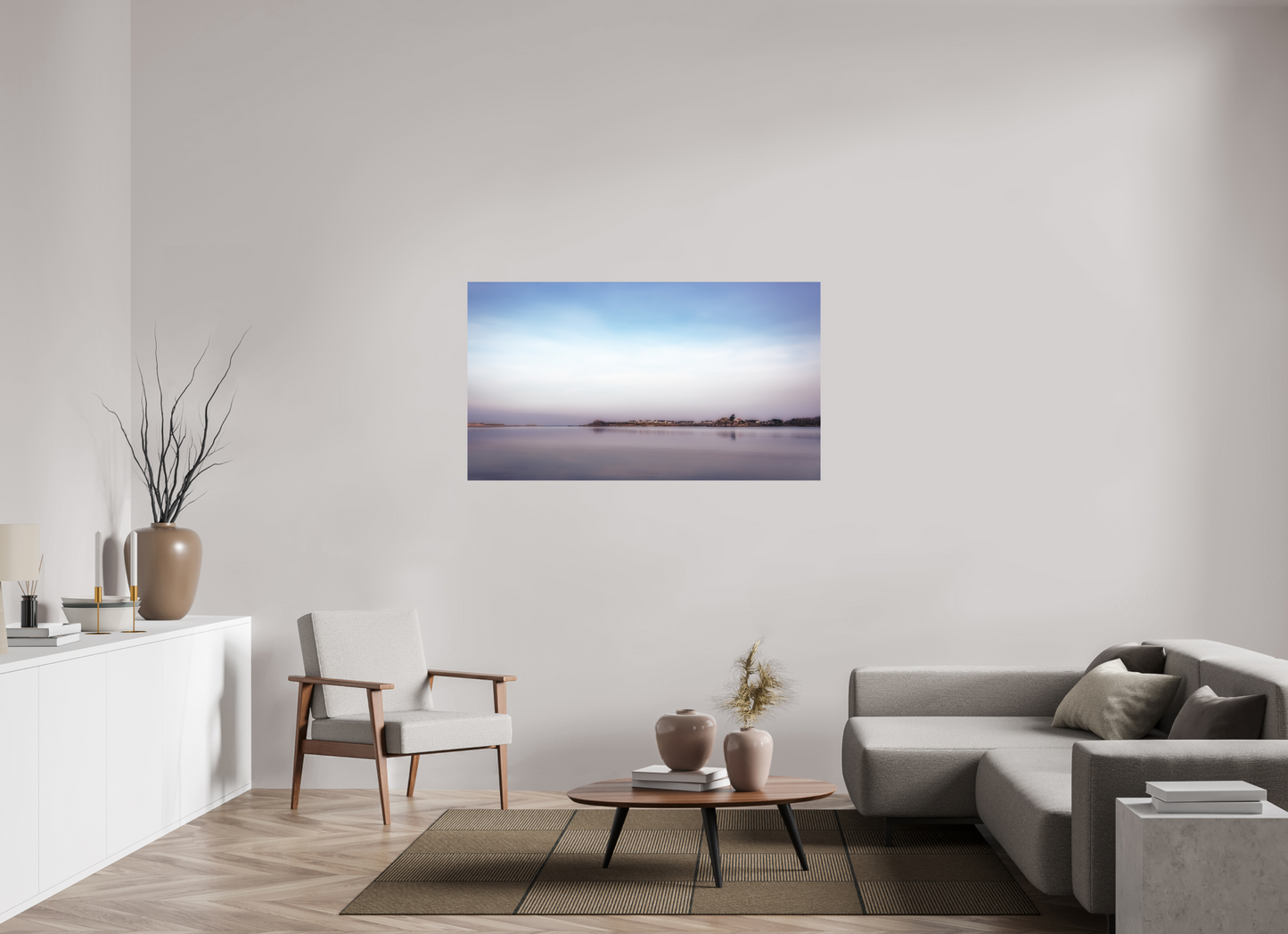 144 x 81 cm, Impression directe couleur ou noir et blanc sur plaque d'aluminium (Solidité-Durabilité) Aube pastel sur le littoral breton