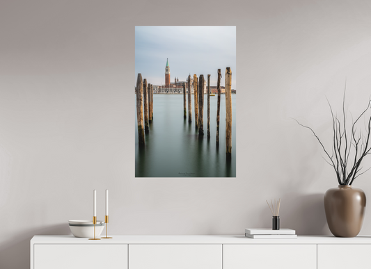 60 x 90 cm, Impression directe couleur ou noir et blanc sur plaque d'aluminium (Solidité-Durabilité) Lagune de Venise - Sérénité vénitienne