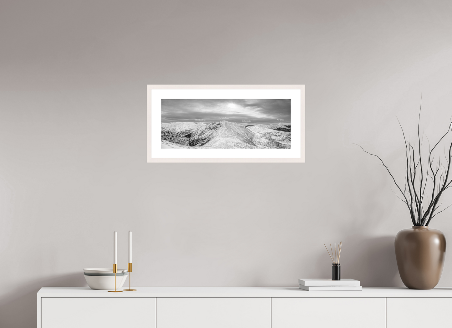 63,8 x 25 cm, Tirage Fine Art 30×40 cm — Passe-partout — Cadre Massif cantalien