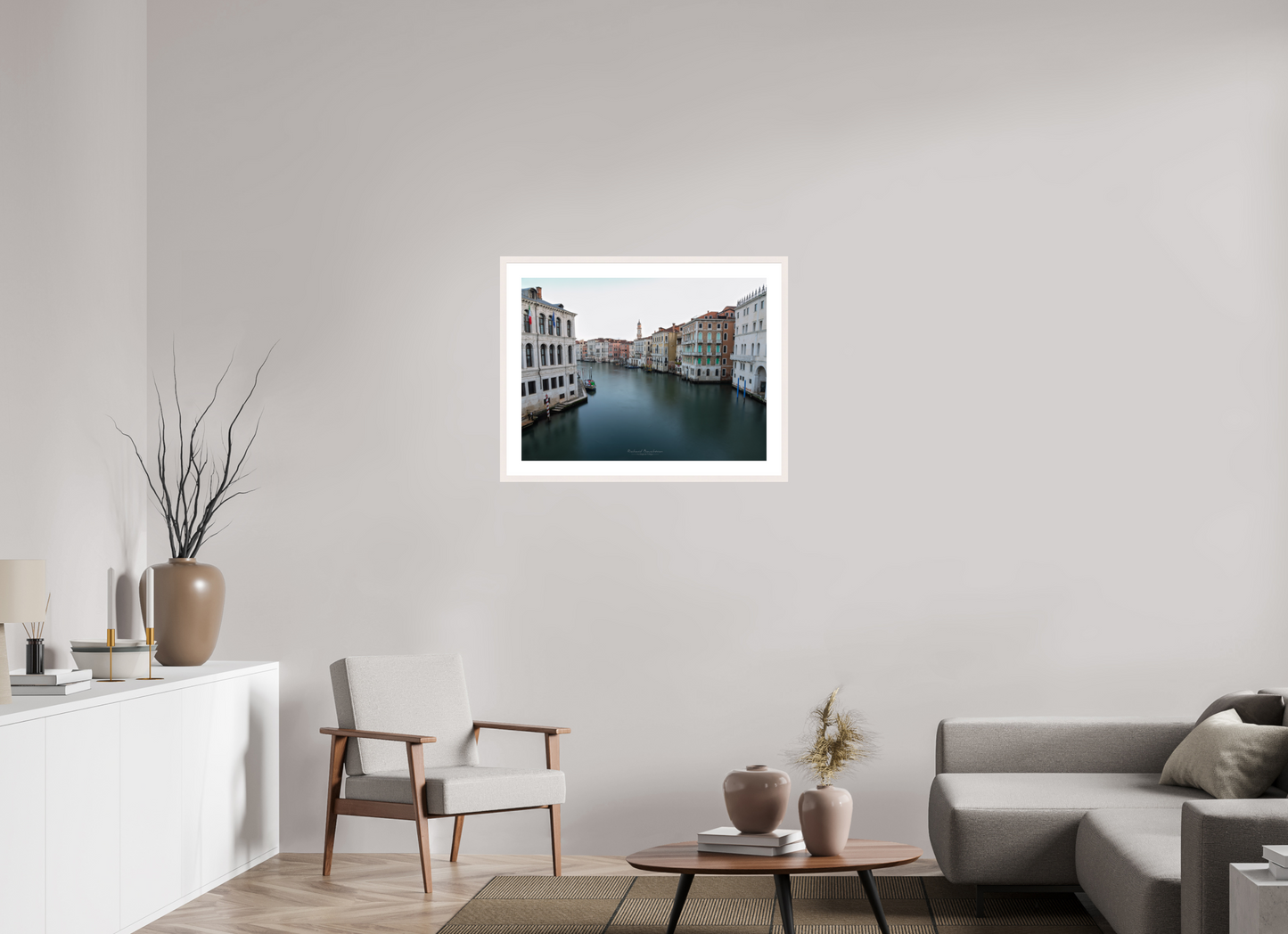80 x 60 cm, Tirage Fine Art 30×40 cm — Passe-partout — Cadre Venise au fil du temps - Sérénité sur le Grand Canal