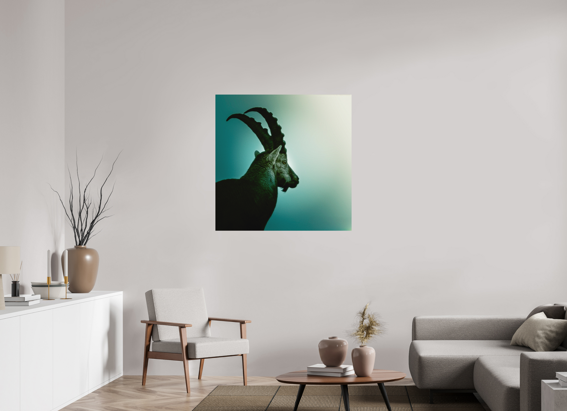 100 x 100 cm, 6- Impression directe couleur ou noir et blanc sur Alu Dibond + système de fixation Animal #2