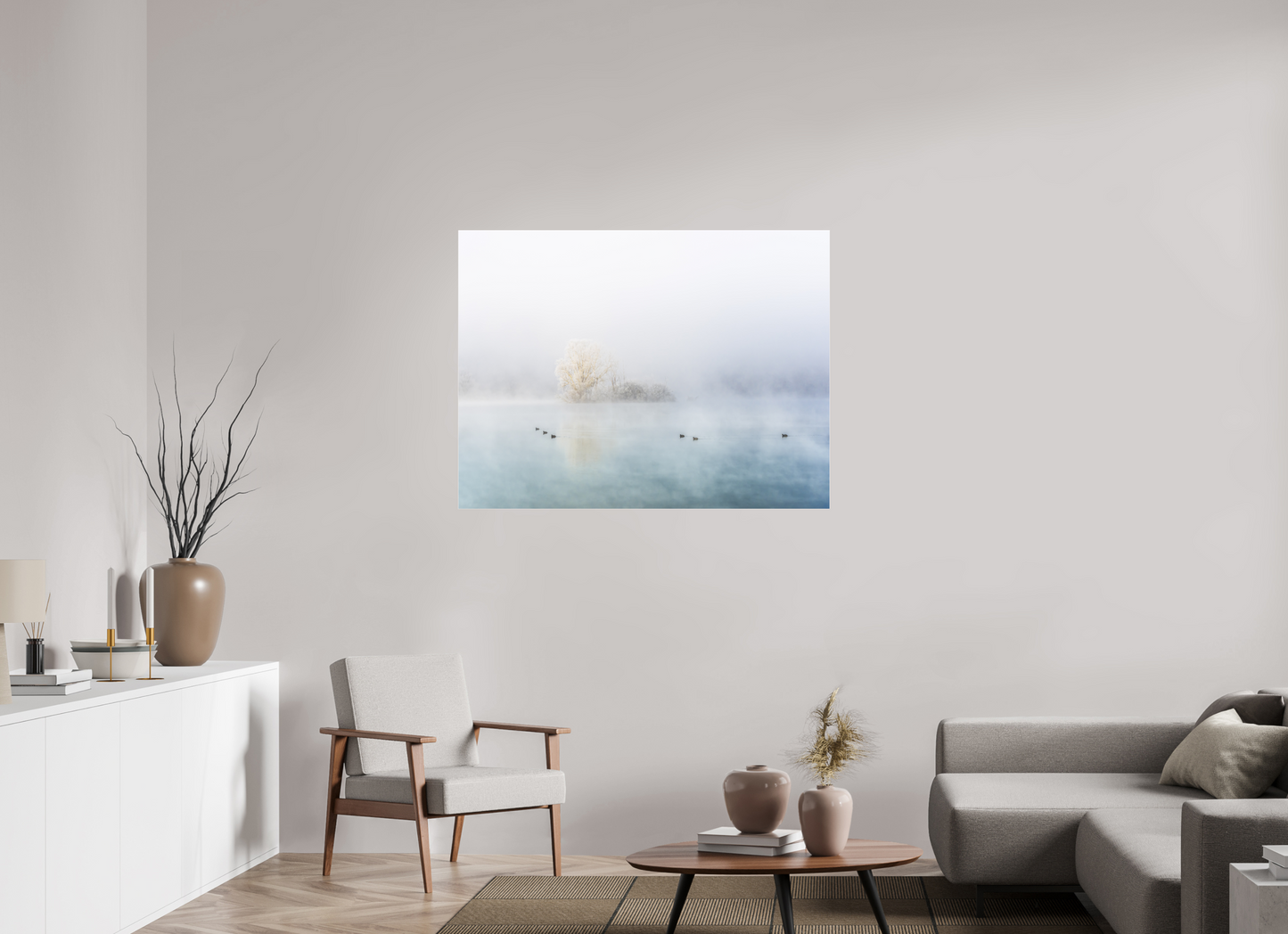 120 x 90 cm, Tirage couleur sur support solide en aluminium, recouvert d’une protection transparente (plexiglas). Procession hivernale