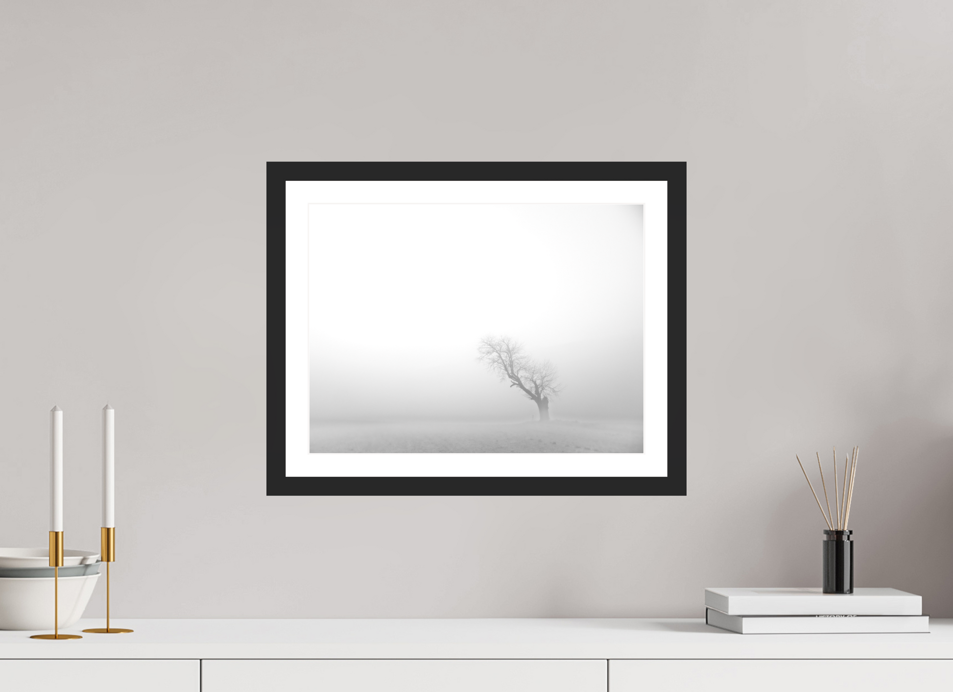 40 x 30 cm, 4- Tirage noir et blanc papier baryté + p.p + cadre Winter #7 - Hiver #7