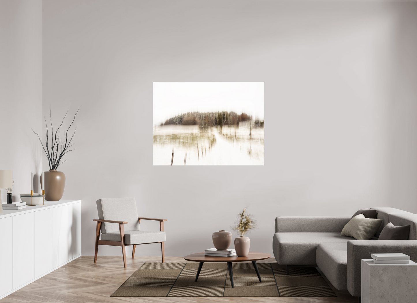 140 x 105 cm, Impression directe couleur ou noir et blanc sur plaque d'aluminium (Solidité-Durabilité) Envie d'hiver