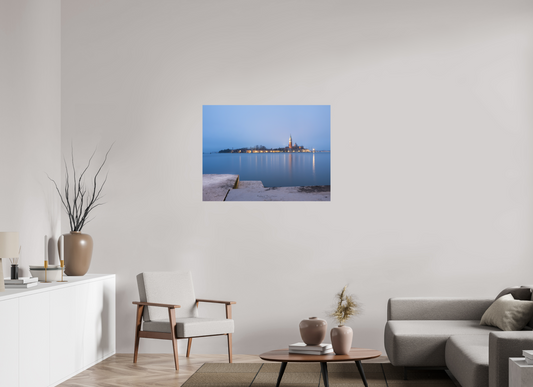 100 x 75 cm, Impression directe couleur ou noir et blanc sur plaque d'aluminium (Solidité-Durabilité) San Giorgio Maggiore à la pointe du jour